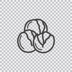 Brussel Sprouts line icon. Vector isolated on transparent background.