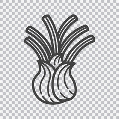Fennel line icon. Vector isolated on transparent background.