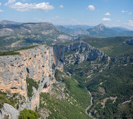 Fototapeta na wymiar The panoramic view of Gorges du Verdon in Europe, France, Provence Alpes Cote dAzur, Var, in summer, on a sunny day.