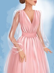 Fototapeta na wymiar woman in pink dress