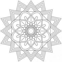 Leaf Flower Petal Coloring Mandala Art Simple Graphic Shape Vector Floral Oriental Outline Vintage Decorative Elements Pattern Illustration Islam Arabic Indian Turkish Mystic Religion Morals Lotus