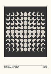 Minimal 20s geometric design poster, vector template with primitive shapes