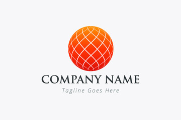 Communication Logo Template for Company or Any Business with Globe Illustration