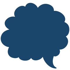 Hand drawn vector cartoon speech bubble, chat message shape, think cloud illustration