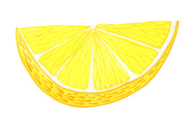 Slice of lemon, watercolor illustration vegetarian foods