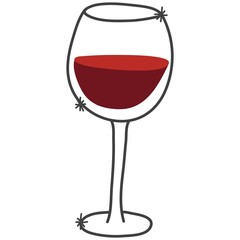 Cartoon minimal cocktail glass, celebration event drink , alcohol bar vector illustration