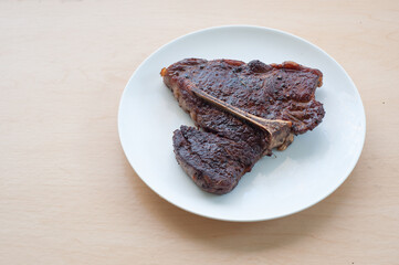 cooked Porterhouse steak 