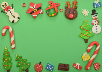 Christmas figurines from handmade plasticine
