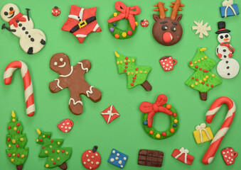 Christmas figurines from handmade plasticine
