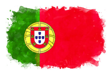 Portugal National Flag Watercolor Illustration