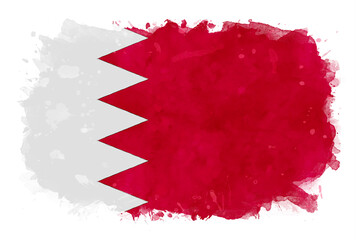 Bahrain National Flag Watercolor Illustration