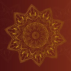 luxury Mandala background design in golden gradient color  