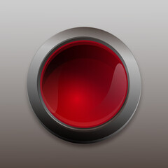 red button glossy red icon