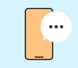Smartphone chat and communication flat vector illustration.