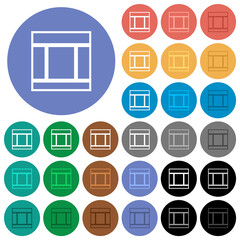 Three columned web layout outline round flat multi colored icons