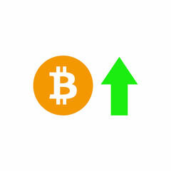 Bitcoin Currency Up Trend Symbol