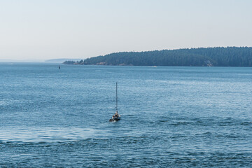 small islands in strait of Georgia between Vancouver and Victoria
