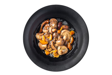 mushroom salad mix pickled mushrooms healthy meal food diet snack on the table copy space food background rustic