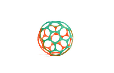plastic skeletal structure ball toy on isolated white background