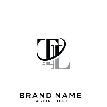 TL or LT letter logo design vector
