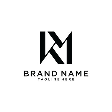 KM or MK letter logo design concept