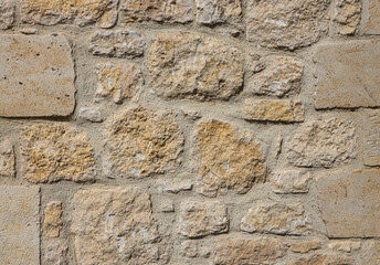 Close up view of wall structure of natural stones.
