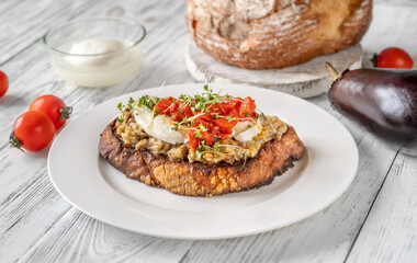 Sandwich with baked eggplant