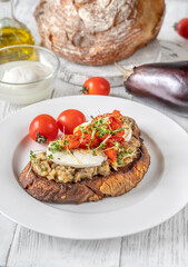 Sandwich with baked eggplant