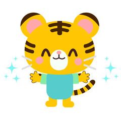 手をあげて嬉しそうにするトライラスト