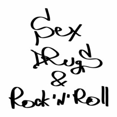 Sex drugs and rock'n'roll. Hand drawn vector art.