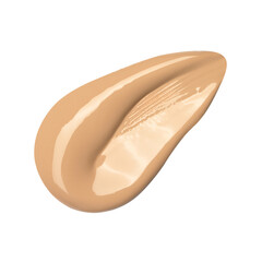 Creamy foundation smeared on white background. Isolated