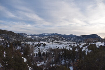 snow covered mountains