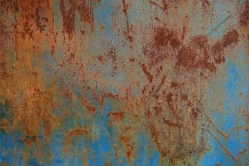 Blue corroded metal sheet