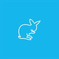 rabbit logo vector template line art