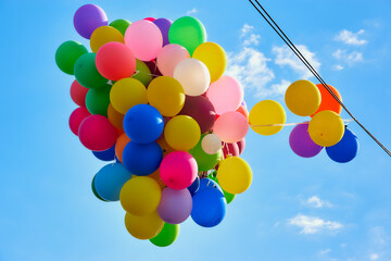 balloons against the sky