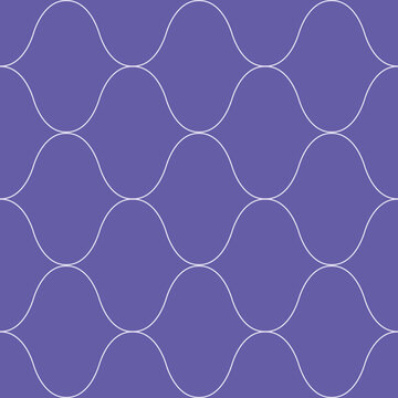 Roman Ogee abstract vector seamless pattern background with retro shapes net texture. Periwinkle purple violet geometric backdrop. Duotone chicken wire style repeat print for wellness packaging