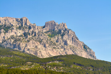 View of Mount Ai-Petri from the city of Alupka in the Crimea.