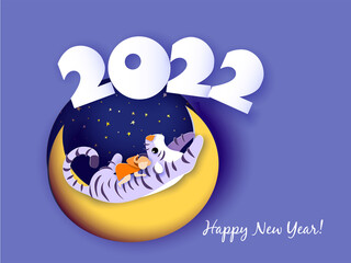 Chinese new year 2022 year of the tiger. Modern background design.