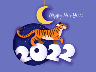 Chinese new year 2022 year of the tiger. Modern background design.