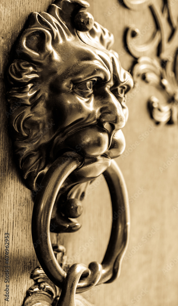 Canvas Prints antique door knocker - close up