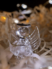 Highlighted crystal angel in holiday's decoration