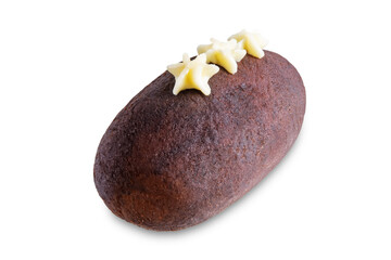Chocolate cake potato on a white isolated background
