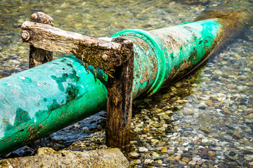 dewatering tube at a river