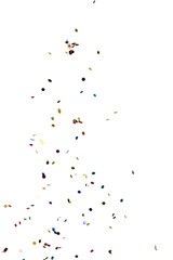 round multicolored confetti made of paper and foil isolated on a black and white background