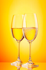 Two champagne glasses