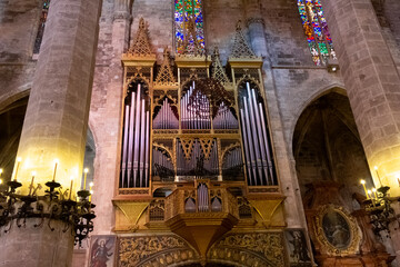 Organ Palma Cathedral, Catedral de Santa María de Palma de Mallorca, Balearic Islands - Spain