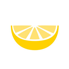 Yellow lemon, simple flat design. Isolated on white background vector illustration.