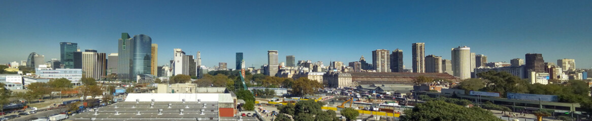 Perspective of the urban profile of downtown Buenos Aires, Argentina