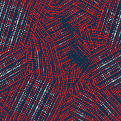 Classic marine blue red yellow seamless texture. Modern retro swim wear fashion allover print. Memphis style masculine grunge abstract background. High quality jpg swatch.