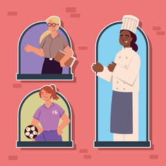 icons women various work